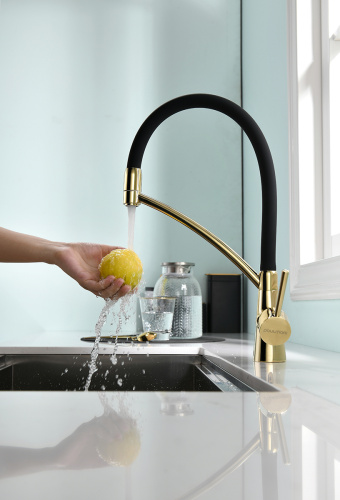 Смеситель для кухни Paulmark SIEGEN Si213111-G на мойку золото - фото 4